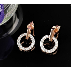 Earings Rose Gold Diamante