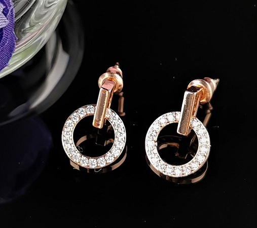 Earings Rose Gold Diamante