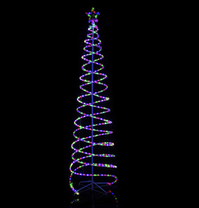 2.1M LED Double Spiral Tree Multi Colour