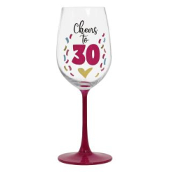 Cheers to 30 wine glass