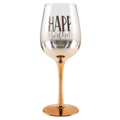 Happy Birthday Rose Gold Ombre Glass