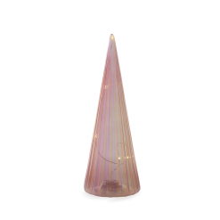 Holly and Ivy 32CM Pink Ribbed Led Tree