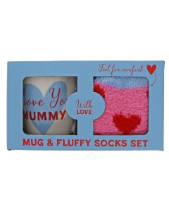 Love you mummy fluffy sock mug