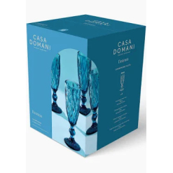 Deanna Champagne Flute 4pc Blue Gift Boxed