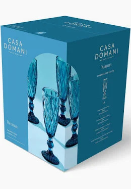 Deanna Champagne Flute 4pc Blue Gift Boxed