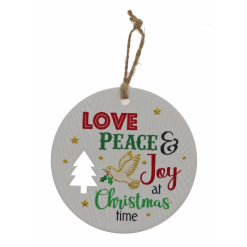 Love Peace Joy Xmas Plaque