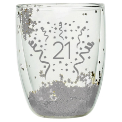 Stemless Wine 21st Double Walled Silver