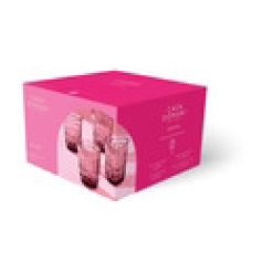 Gabriella Double Old Fashion Glass 4pc Pink Gift Boxed