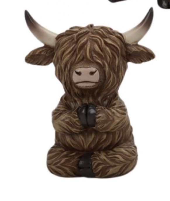 Resin Yoga Highland Cow B