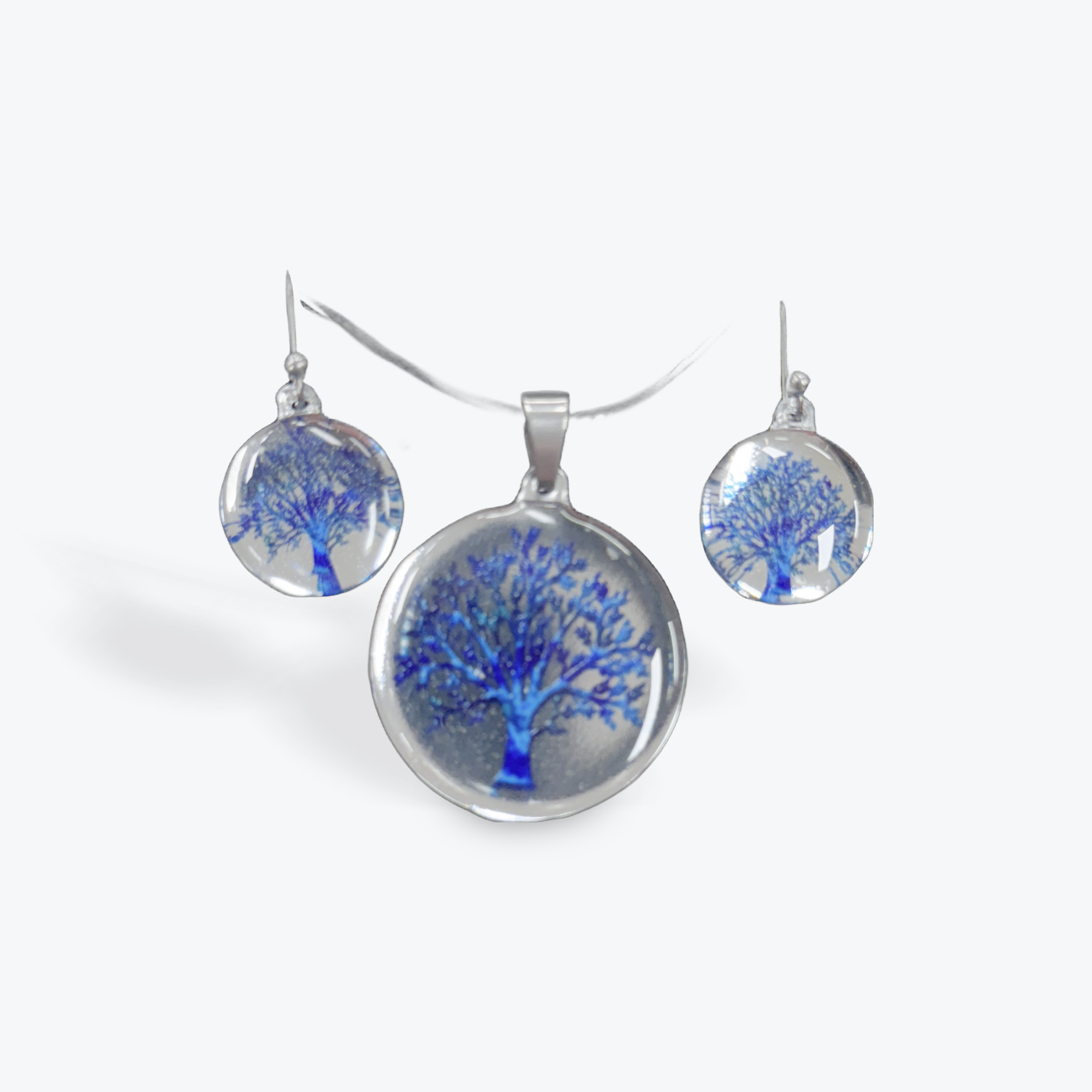 Earrings and Necklace Resin Tree of Life