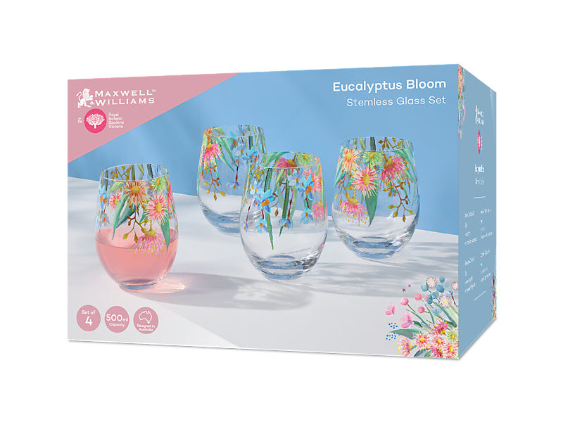 Royal Botanic Gardens Eucalyptus Bloom Wine Glass Set of 4 Gift Boxed - Image 2