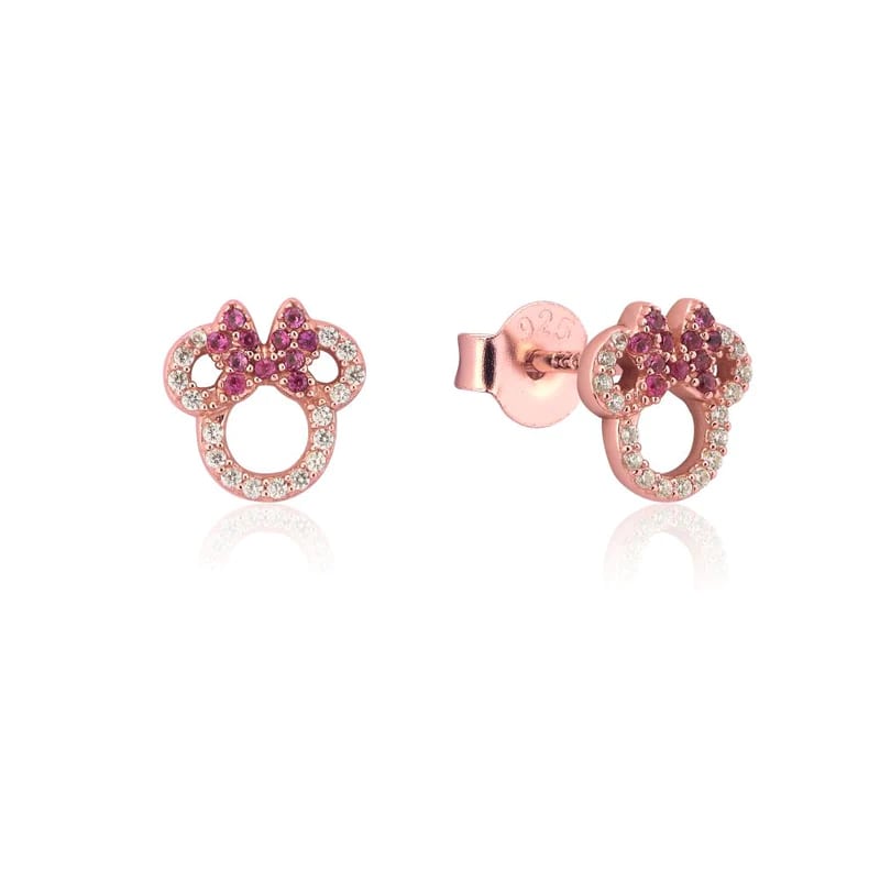 Precious Metal Red Minnie Mouse CZ Stud Earrings SSDE092