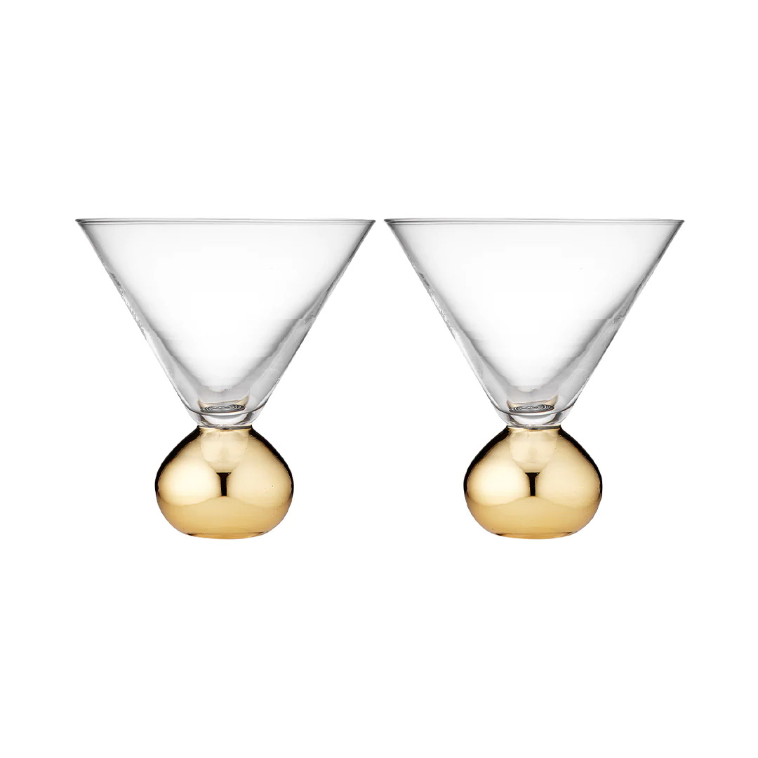 Astrid Gold 2pk Martini Glass