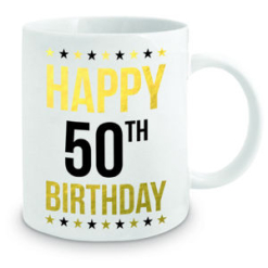 50th Gold Foil Birthday Mug