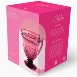 Gabriella Glass Jug 1.1L Pink Gift Boxed