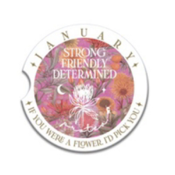 Ceramic Car Coaster January Protea