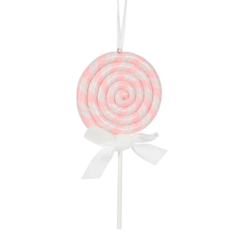 Pink and White Swirl Lollipop Hanging