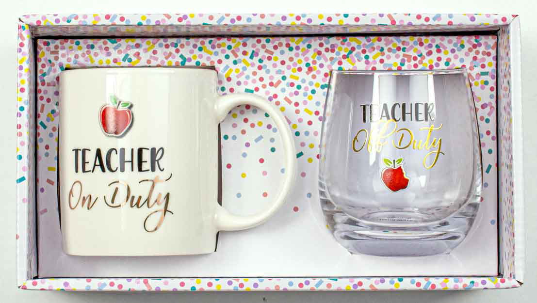Teacher On Duty/Off Duty Mug & Stemless Set