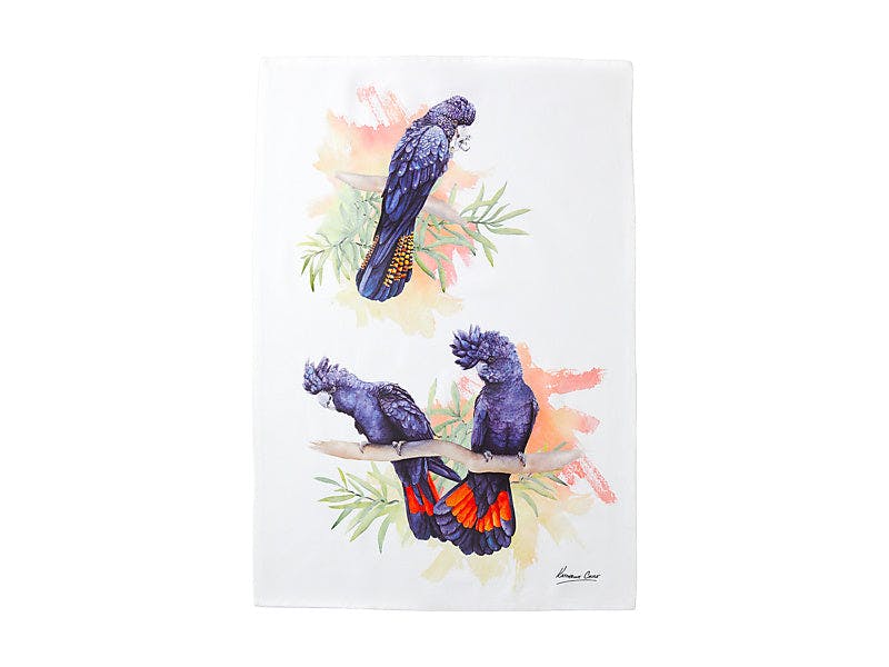 Katherine Castle Bird Life Tea Towel Cockatoo