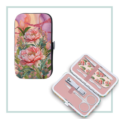 5 piece manicure set Coral Peony