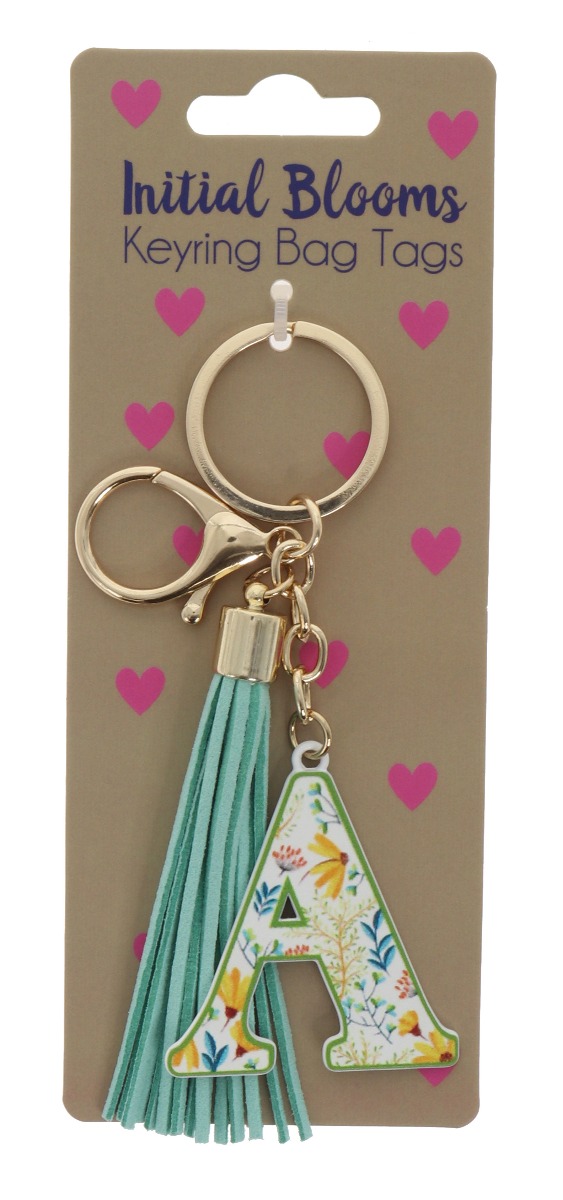 A keyring bag tag