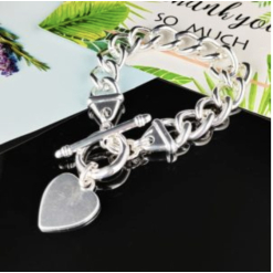 Silver Chained Bracelet Heart