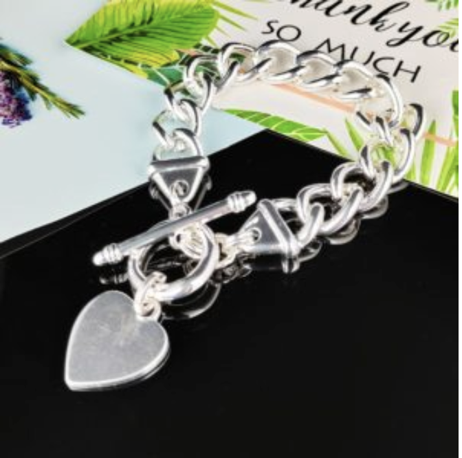 Silver Chained Bracelet Heart
