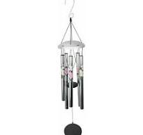 82cm Flower Print on Silver Tuned Wind Chime