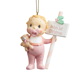 Collectible Christmas Tree Decoration- Babys 1st Pink