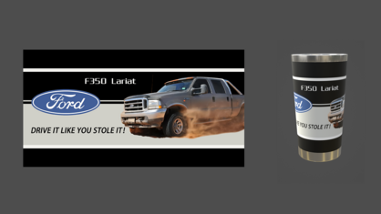 Ford 350 Lariat Stainless Steel Tumbler 20 Oz