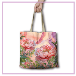 Reusable shopping bag Coral Peony