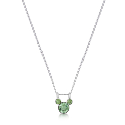 ECC Mickey August Birthstone Necklace