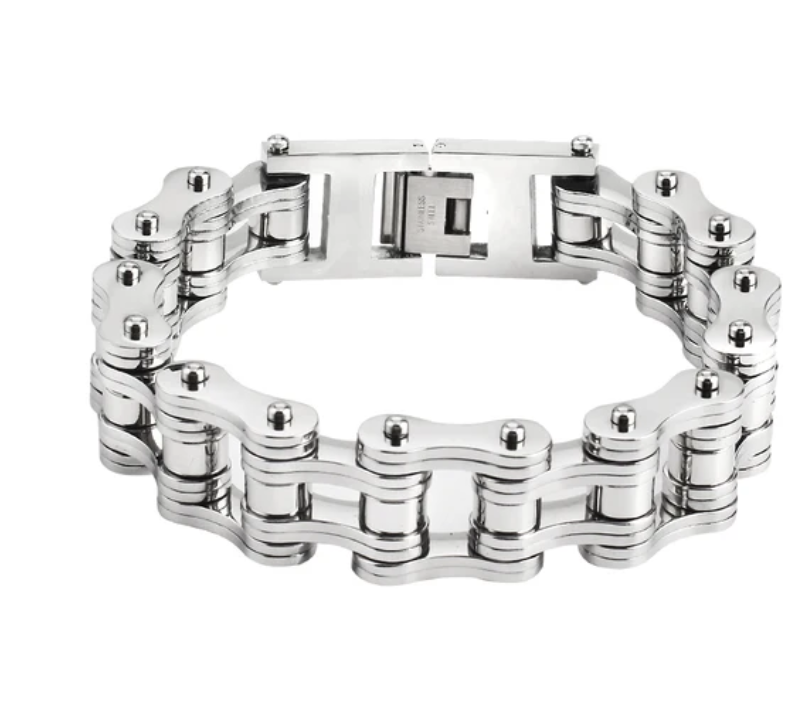 Punk Stainless Steel Bike Chain Bracelet Mens Bangle Link Chain