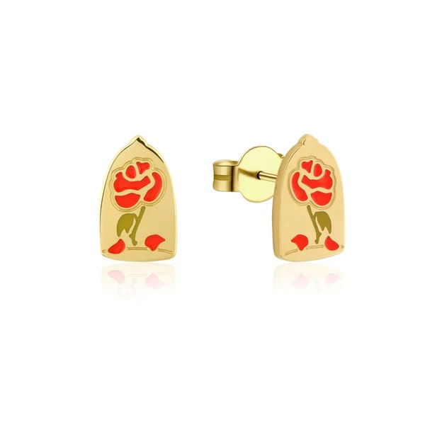 Disney Beauty & The Beast Enchanted Rose Stud Earings