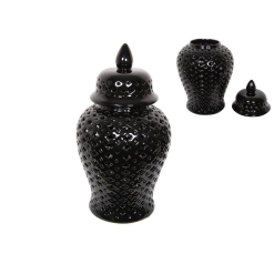 Moroccan Round Temple Jar (Black) - 42cm