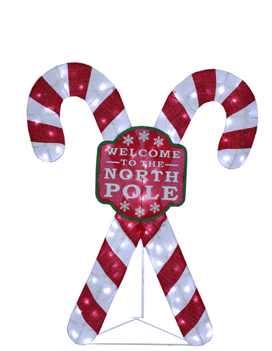 Candy Cane Welcome to North Pole