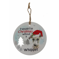 Whippet Xmas Plaque