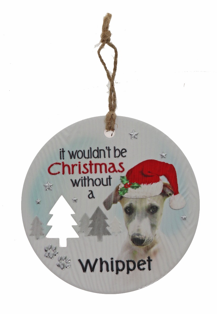 Whippet Xmas Plaque