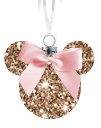 MINNIE CHRISTMAS: PASTEL GOLD GLITTER BAUBLE (BOXED)