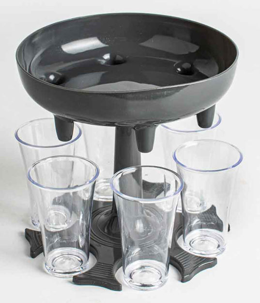 6 Shot Dispenser Including 6 Shot Cups