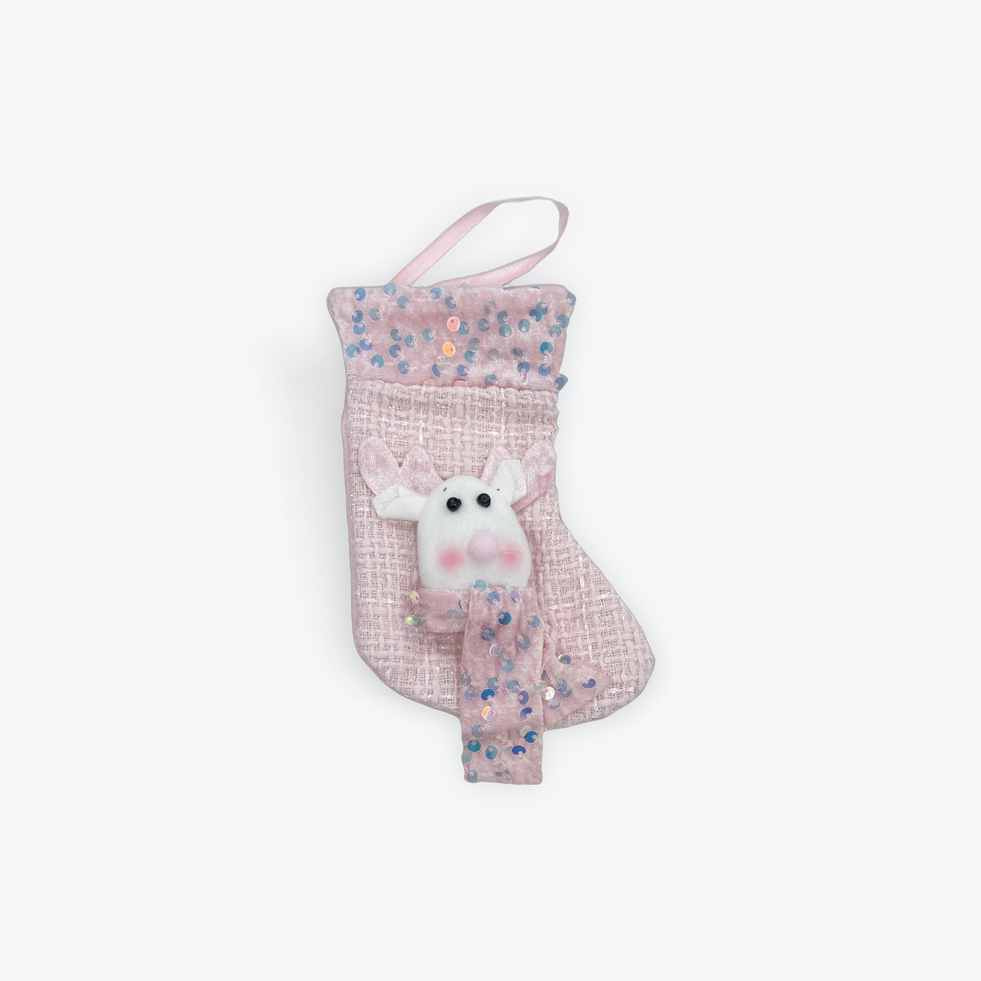 Pink Christmas Stocking 18cm