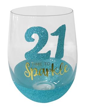 21st Wishes Stemless Wine Glass