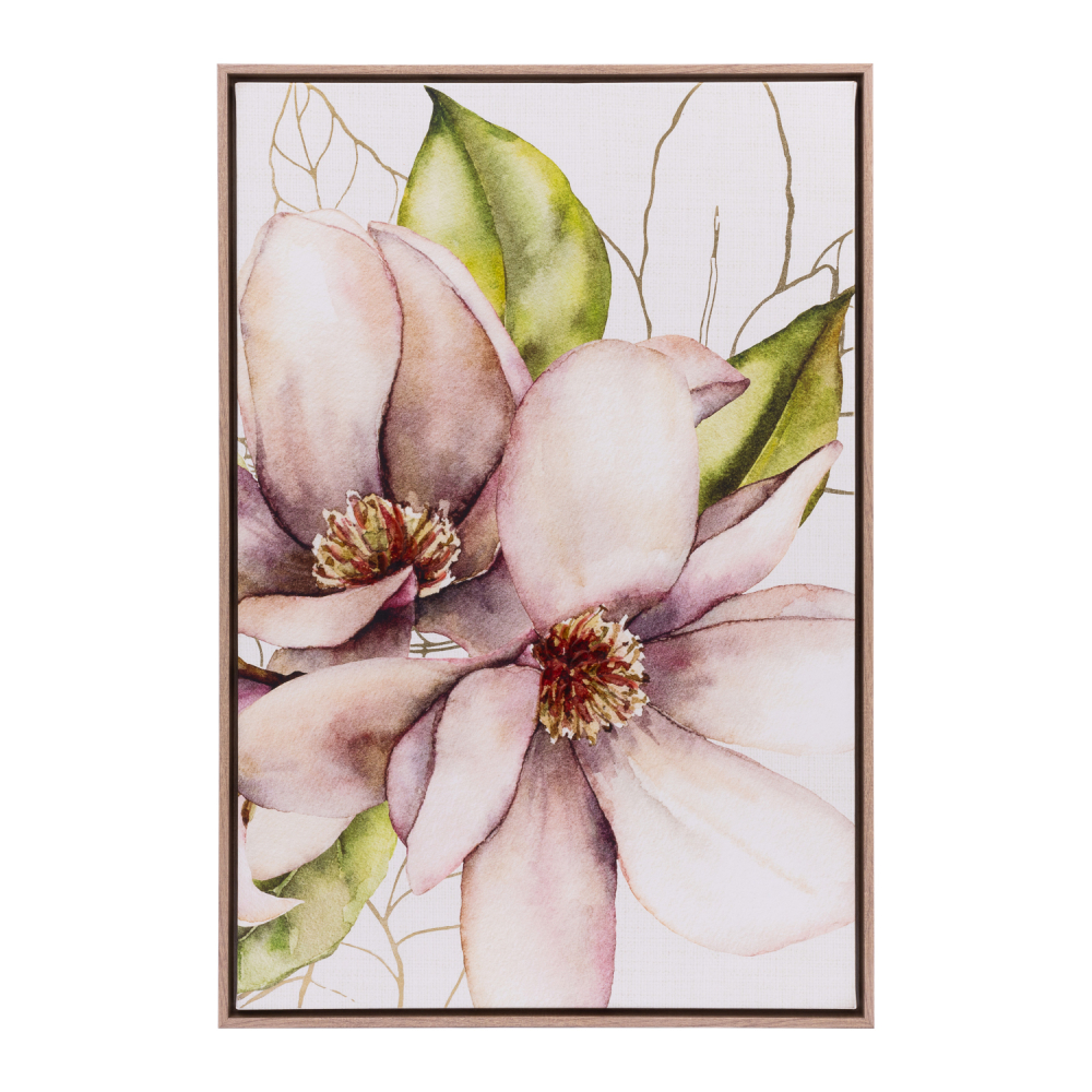 Blossom Right Golden Blooms Framed Canvas