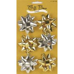 Bow 6 pk Mini Star Metallic