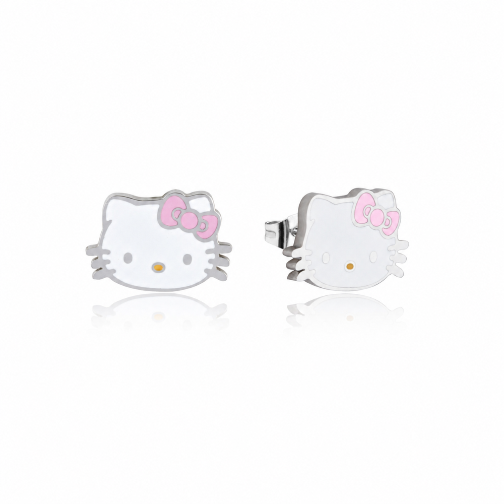 ECC Sanrio Hello Kitty Pink Bow Stud Earrings - Image 2