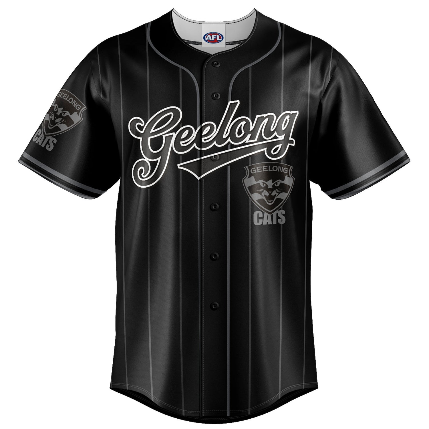 Geelong Cats Blackout Baseball Shirt