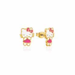 ECC Sanrio Hello Kitty Pink Dress Stud Earrings