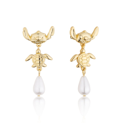 Stitch Pearl Drop Earrings