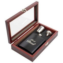 Hip Flask Timber Dad Gift Set