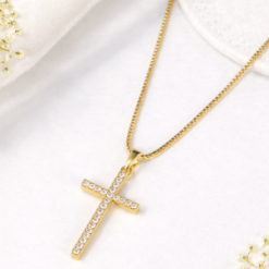 Gold Plated Cross Necklace 45cm